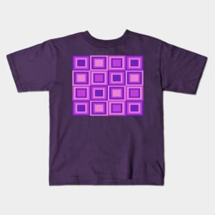 Groovy pink and purple shades, 1960s geometric pattern Kids T-Shirt